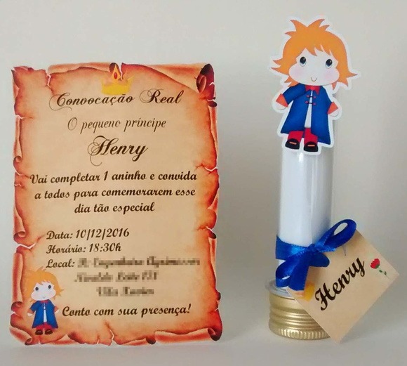 Convite Pergaminho Tubete Pequeno Principe Convite Pergaminho Tubete Pequeno Principe
