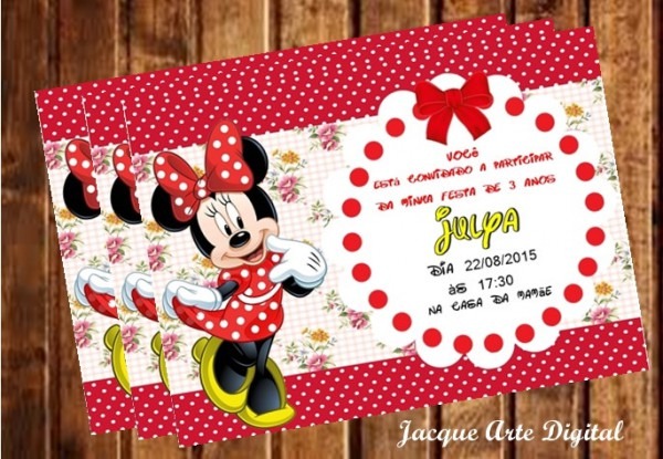 Convite Personalizado Minnie No Elo7 Convite Personalizado Minnie No Elo7