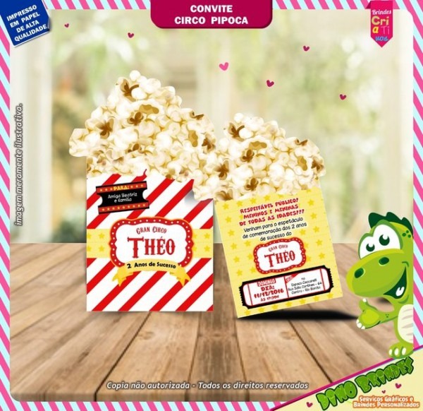 Convite Circo Pipoca Convite Circo Pipoca
