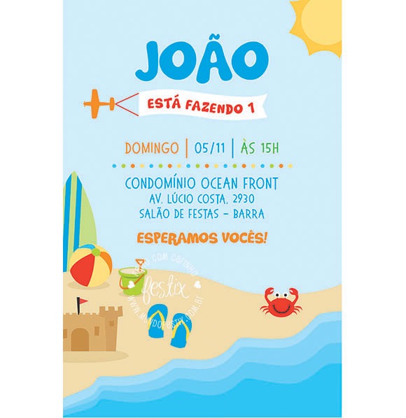 Convite Praia Digital No Elo7 Convite Praia Digital No Elo7