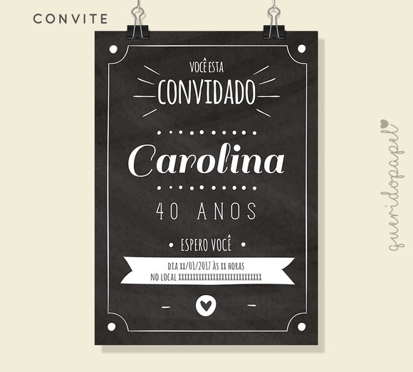 Convite Quadro Negro Arte Digital Convite Quadro Negro Arte Digital