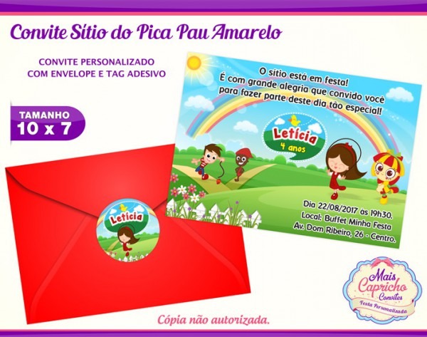 Convite SÃtio Do Picapau Amarelo No Elo7 Convite SÃtio Do Picapau Amarelo No Elo7