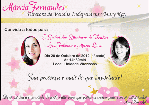 Convite Debut Diretora Mary Kay Convite Debut Diretora Mary Kay