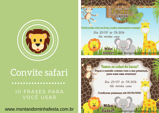 10 Frases Criativas Para Você Fazer Seu Convite Tema Safari 10 Frases Criativas Para Você Fazer Seu Convite Tema Safari