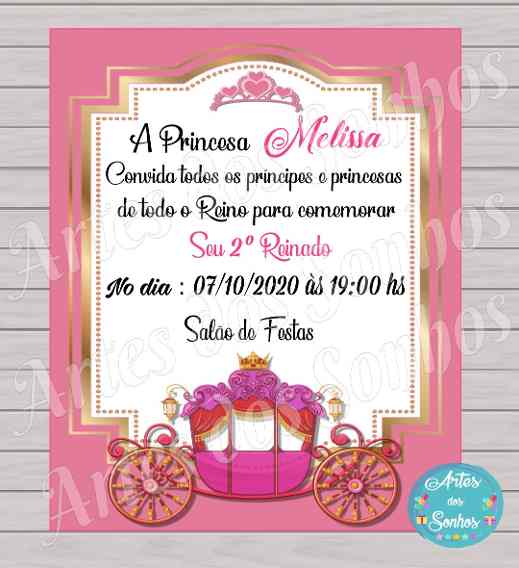 Convites Personalizados Infantil Rosa E Dourado Convites Personalizados Infantil Rosa E Dourado