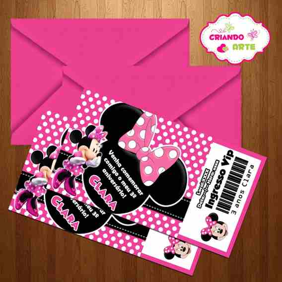 Convite Pirulito Minnie Convite Pirulito Minnie