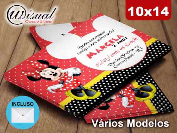 Convite Pirulito Minnie Convite Pirulito Minnie
