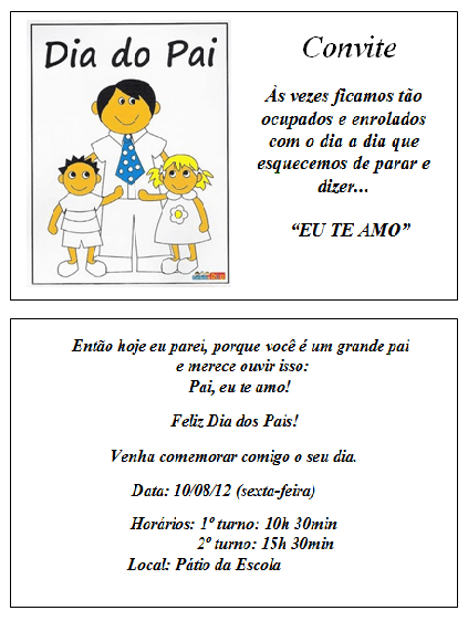 Convite Dia Dos Pais Igreja Convite Dia Dos Pais Igreja