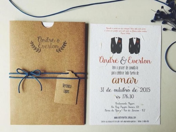 Convite Casamento Homoafetivo; Convite Casamento Homoafetivo;