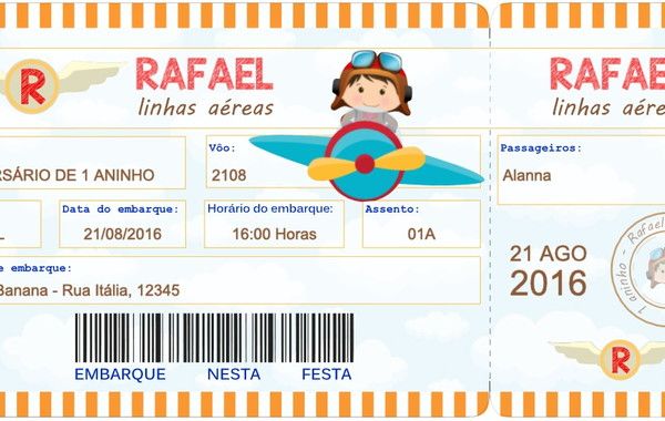 Convite Digital Passagem De Avião No Elo7 Convite Digital Passagem De Avião No Elo7