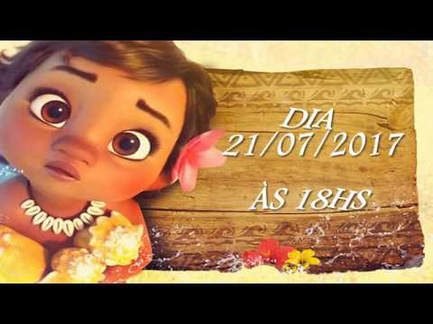 Convite Animado Moana Baby Convite Animado Moana Baby