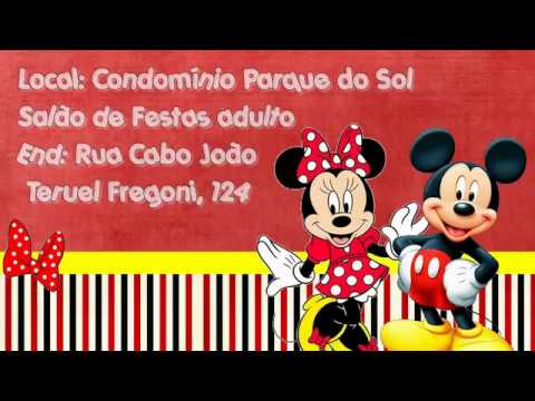 Convite Virtual Mickey E Minnie Convite Virtual Mickey E Minnie