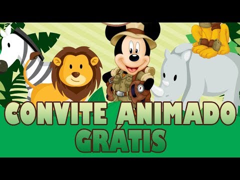 Convite Animado Safári Do Mickey Convite Animado Safári Do Mickey
