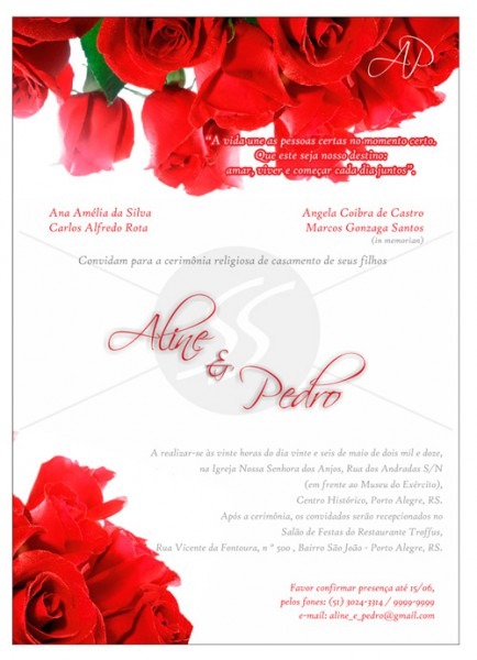 Convites Para Casamento M1704 Convites Para Casamento M1704