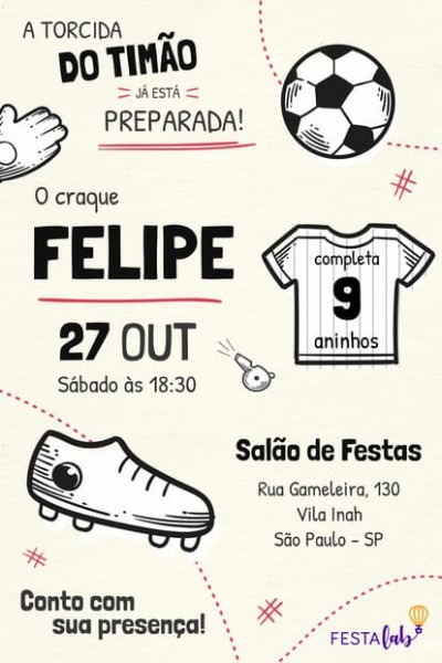Convite Futebol Convite Futebol