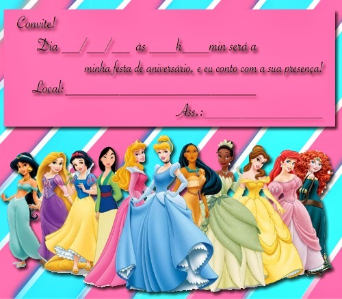 Criativo Convite De Aniversário Infantil Das Princesas Disney Criativo Convite De Aniversário Infantil Das Princesas Disney