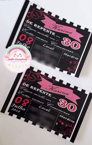 100 Convites De Aniversário De Repente 30 100 Convites De Aniversário De Repente 30