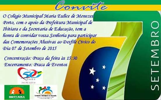 Ibitiara Convite Desfile 7 De Setembro 2015 Ibitiara Convite Desfile 7 De Setembro 2015