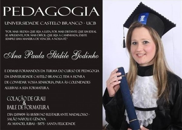 Modelos De Convites De Formatura De Pedagogia Modelos De Convites De Formatura De Pedagogia