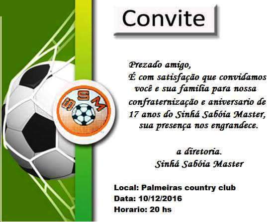 Convite De ConfraternizaÃÃo E AniversÃrio De 17 Anos Do Clube Convite De ConfraternizaÃÃo E AniversÃrio De 17 Anos Do Clube