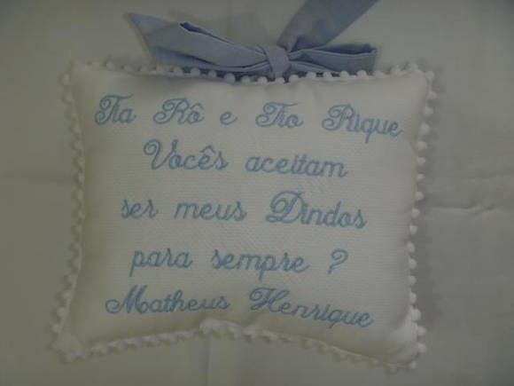 Almofada Convite De Batismo, Personalizado Com O Nome Dos Dindos Almofada Convite De Batismo, Personalizado Com O Nome Dos Dindos