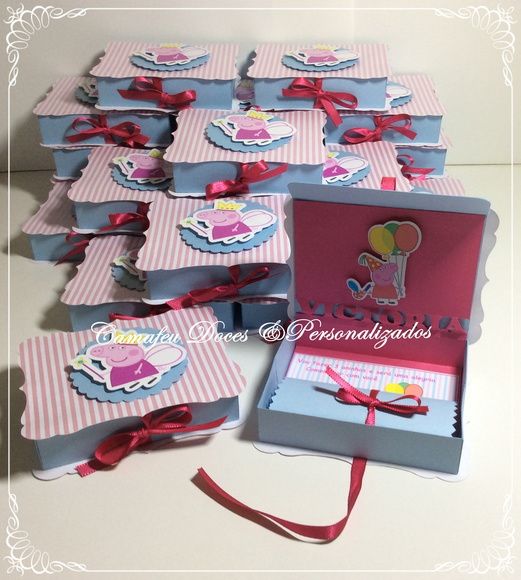 Caixa Convite Peppa Pig Caixa Convite Peppa Pig