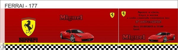 50 Convites Infantil Ferrari Envelope Personalizado 50 Convites Infantil Ferrari Envelope Personalizado