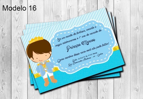 50 Convites Principe Personalizados 50 Convites Principe Personalizados