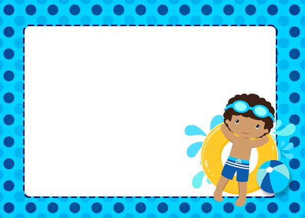 Convite 5 Pool Party Menino Moreno Convite 5 Pool Party Menino Moreno