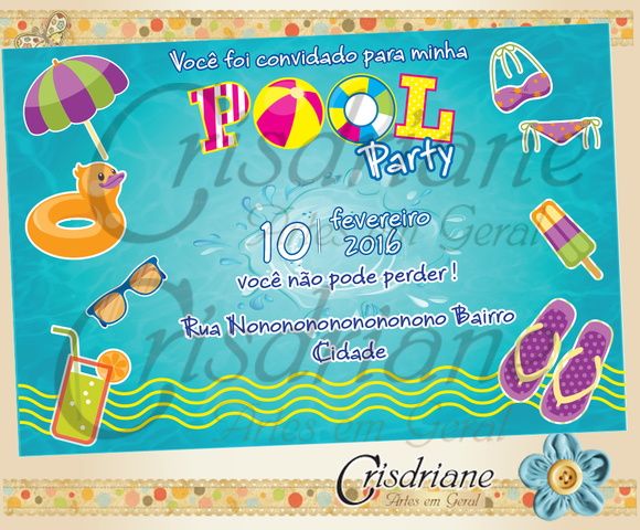 Convite Festa Na Piscina Convite Festa Na Piscina