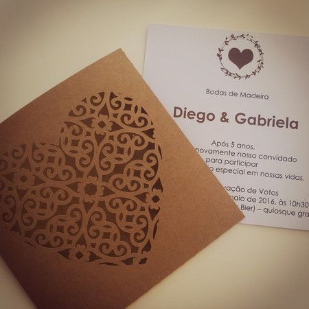 Convite De Casamento Coração Rendado Convite De Casamento Coração Rendado