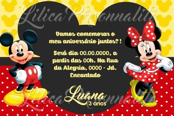 Convites De Aniversario Da Minnie E Do Mickey Convites De Aniversario Da Minnie E Do Mickey