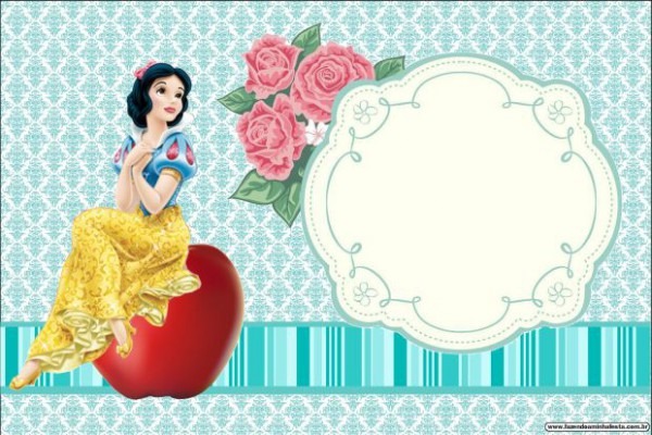 Branca De Neve Nova â Kit Completo Com Molduras Para Convites Branca De Neve Nova â Kit Completo Com Molduras Para Convites