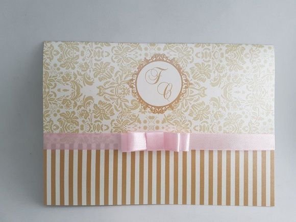 Convite De Casamento Rosa Dourado Pérola Convite De Casamento Rosa Dourado Pérola
