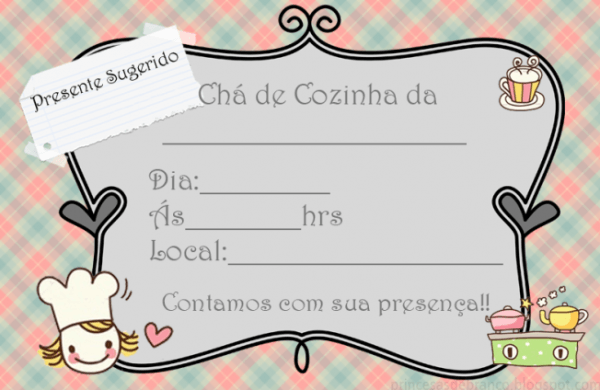 Convite De Chá De Cozinha Modelos Para Baixar E Imprimir Convite De Chá De Cozinha Modelos Para Baixar E Imprimir