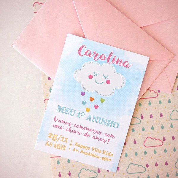 Convite Chuva De Amor Com Envelopeâ Convite Chuva De Amor Com Envelopeâ