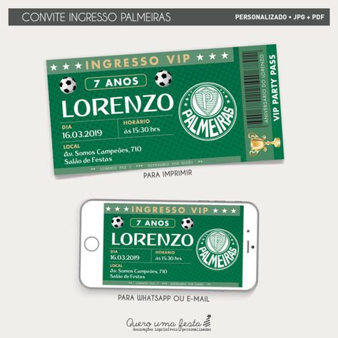 Convite Ingresso Palmeiras Convite Ingresso Palmeiras