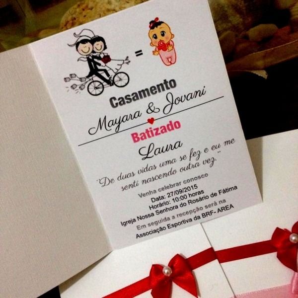 Convite Casamento E Batizado Junto Convite Casamento E Batizado Junto