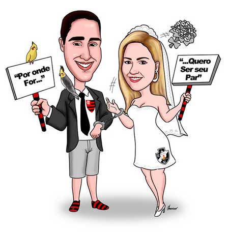 Caricaturas Digitais Para Convites De Casamento Caricaturas Digitais Para Convites De Casamento