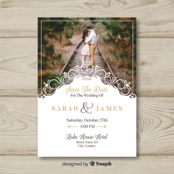 Cartão De Convite De Casamento Com Foto Cartão De Convite De Casamento Com Foto