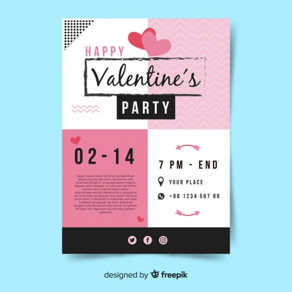 Cartaz De Convite De Festa Dos Namorados
