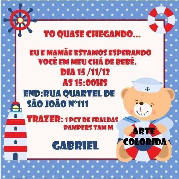 Convite De Chá De Bebê Marinheiro â Modelos De Convite Convite De Chá De Bebê Marinheiro â Modelos De Convite