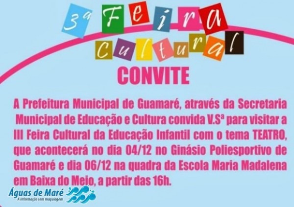 Convite E ProgramaÃÃo Da Iii Feira Cultural Da EducaÃÃo Infantil Convite E ProgramaÃÃo Da Iii Feira Cultural Da EducaÃÃo Infantil