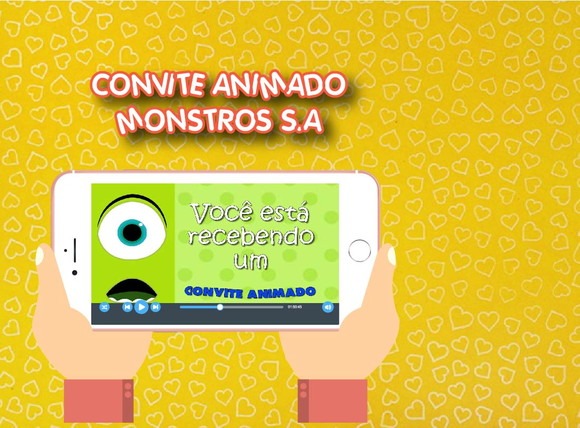 Convite Animado Monstros S A Convite Animado Monstros S A