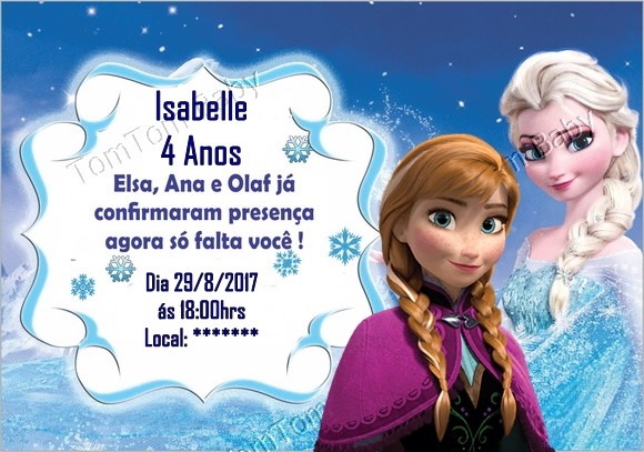 Convite Aniversário Frozen No Elo7 Convite Aniversário Frozen No Elo7