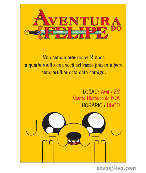 Convite Aniversário Hora De Aventura Convite Aniversário Hora De Aventura