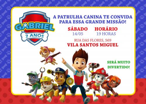 Convite Aniversário Infantil Patrulha Canina Convite Aniversário Infantil Patrulha Canina