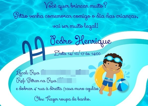Convite Aniversário Na Piscina No Elo7 Convite Aniversário Na Piscina No Elo7