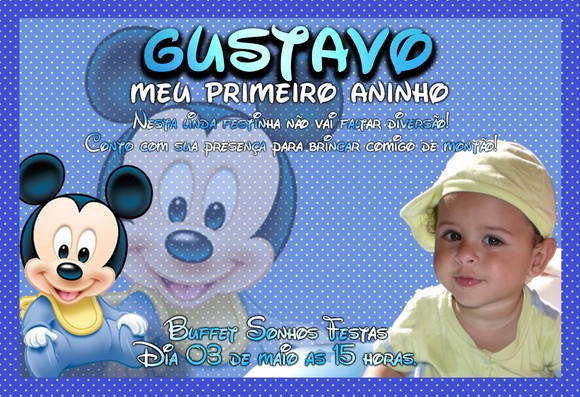 Convite Baby Disney No Elo7 Convite Baby Disney No Elo7