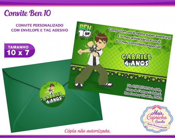 Convite Ben 10 No Elo7 Convite Ben 10 No Elo7